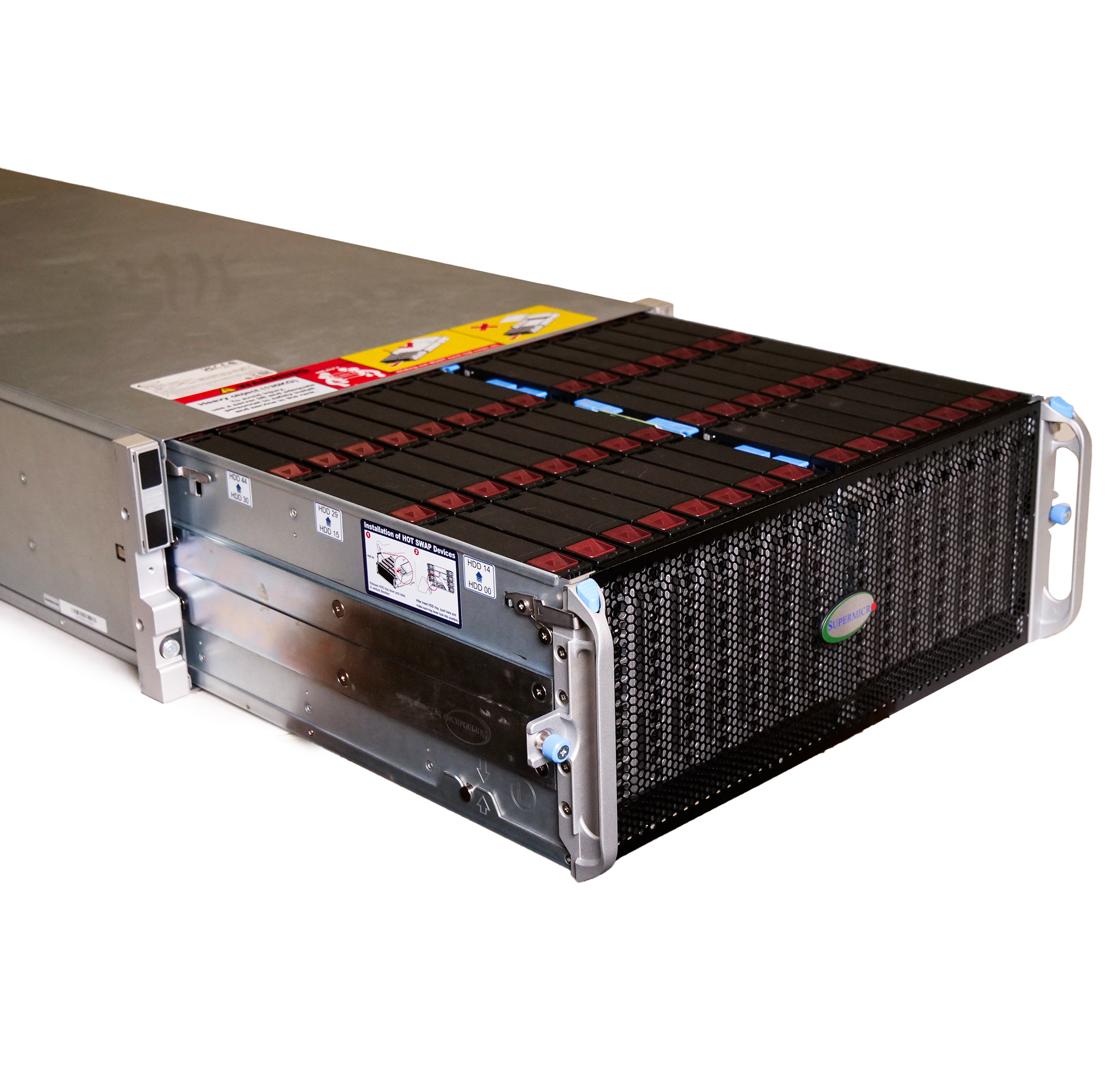 Supermicro SuperChassis 90-Bay SATA JBOD 4U Rackmount Front-Load Disk Shelf Storage Array 947HE1C-R2K05 | 90-Bay Data Center JBOD Enclosure | Up to 2.5PB