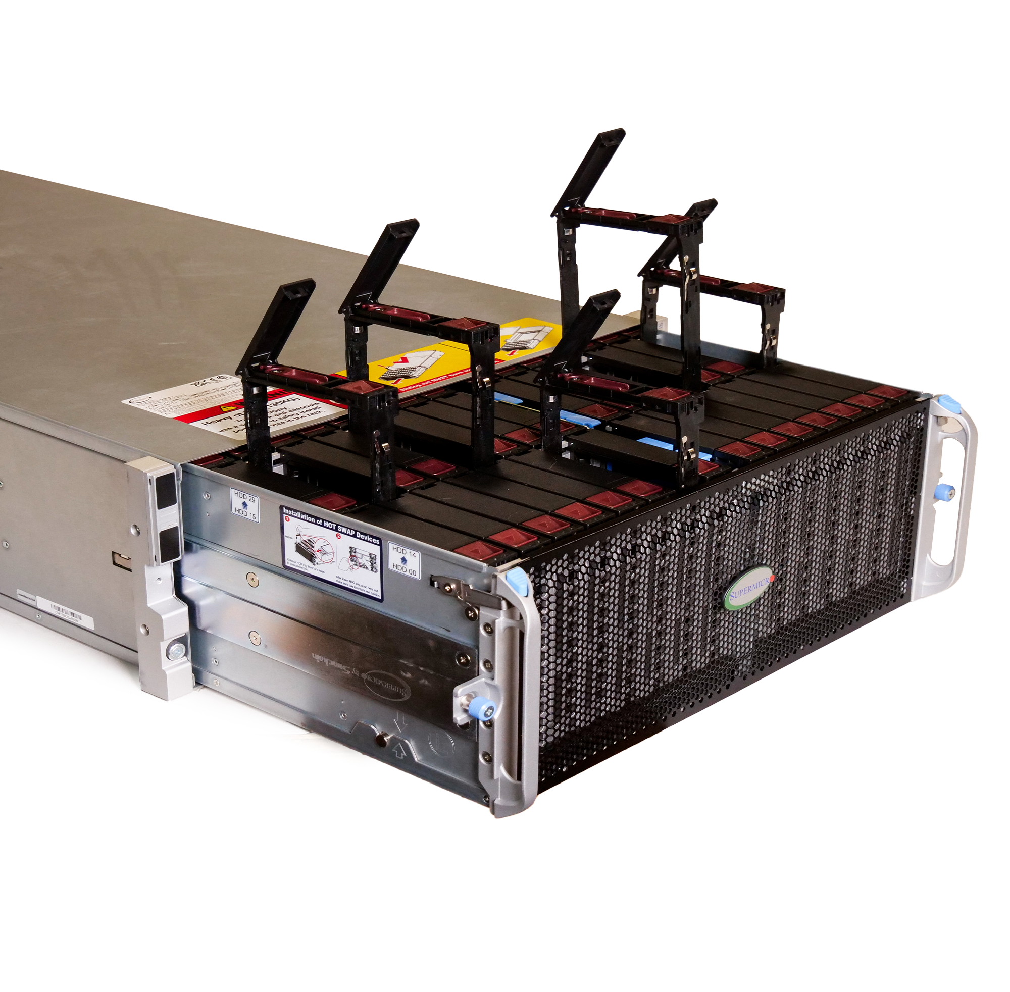 Supermicro SuperChassis 90-Bay SATA JBOD 4U Rackmount Front-Load Disk Shelf Storage Array 947HE1C-R2K05 | 90-Bay Data Center JBOD Enclosure | Up to 2.5PB