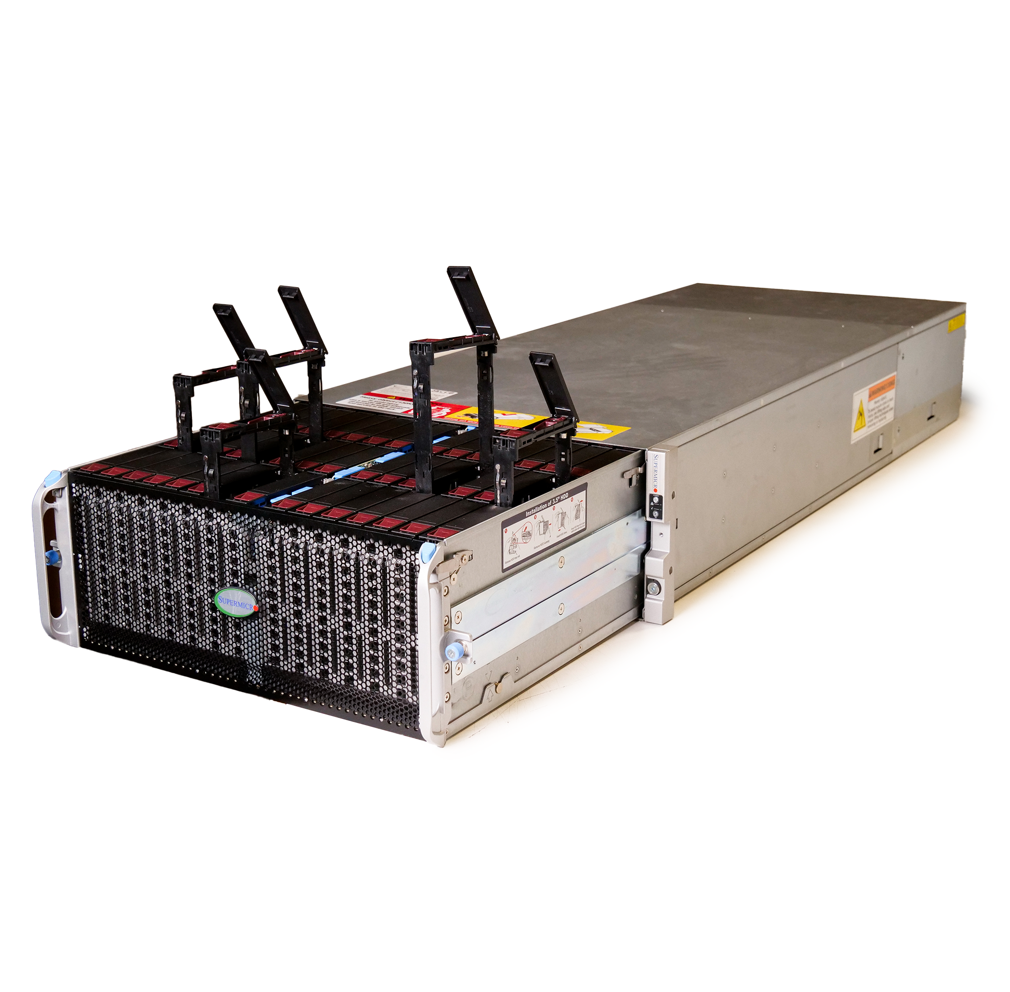 Supermicro SuperChassis 90-Bay SATA JBOD 4U Rackmount Front-Load Disk Shelf Storage Array 947HE1C-R2K05 | 90-Bay Data Center JBOD Enclosure | Up to 2.5PB