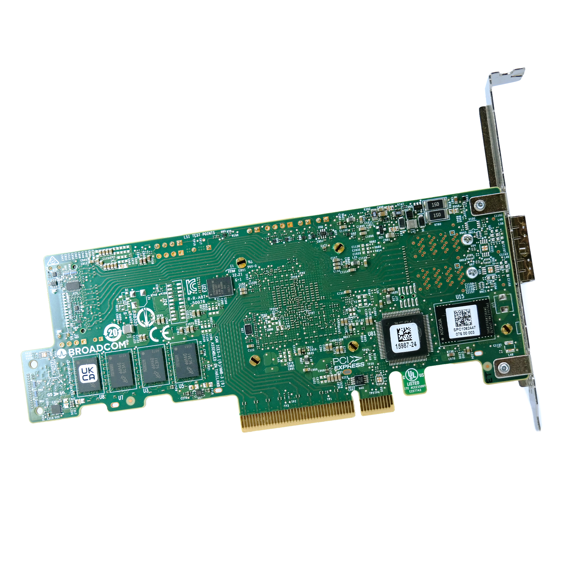 LSI SAS, SATA, NVMe Raid Controller 9580-8i8e PCIe Gen 4.0 x8 16GB/s Full Height Refurbished