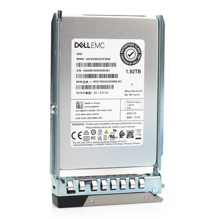 Dell G14 962FP HFS1T9G3H2X069N 1.92TB SATA 6Gb/s 1DWPD Read Intensive 2.5in Refurbished SSD - Front Angle View