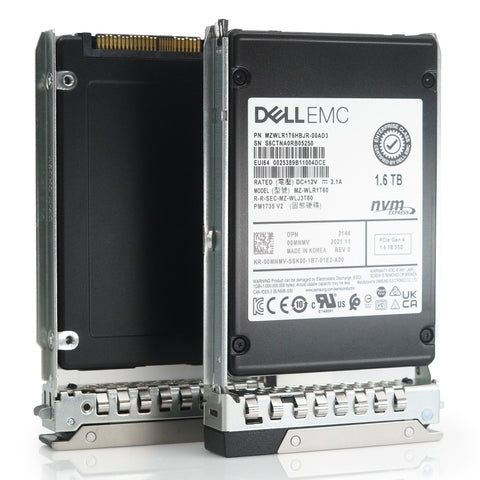 Dell G14 0MNMV MZWLR1T6HBJR 1.6TB PCIe Gen 4.0 x4 3D TLC 3DWPD Mixed Use U.2 2.5in Recertified Solid State Drive