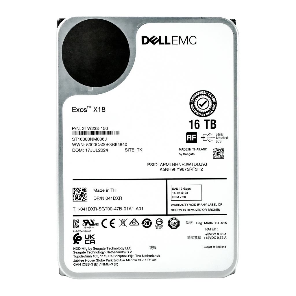 Dell/Seagate Exos X16 ST16000NM006J 16TB SAS 3.5