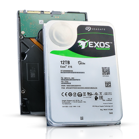 Seagate Exos X16 ST12000NM004G 12TB 7.2K RPM SAS 12Gb/s 512e SED 3.5in Hard Drive