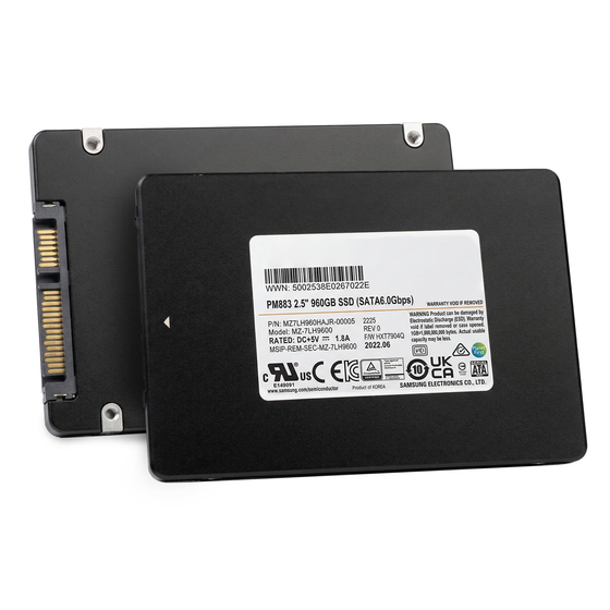 Samsung PM883 MZ7LH960HAJR 960GB 1.3 DWPD SATA 6Gb/s 3D TLC 2.5in SSD