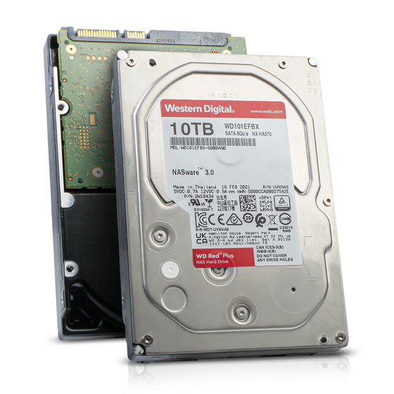 Western Digital Red Plus WD101EFBX 10TB 7.2K RPM SATA 6Gb/s 512e 256MB 3.5in Refurbished HDD