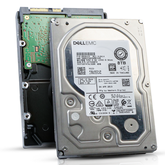 Dell/Western Digital Ultrastar DC HC320 HUS728T8TAL5200 0B36416 8TB 7.2K RPM SAS 12Gb/s 512e 256MB 3.5in Refurbished HDD