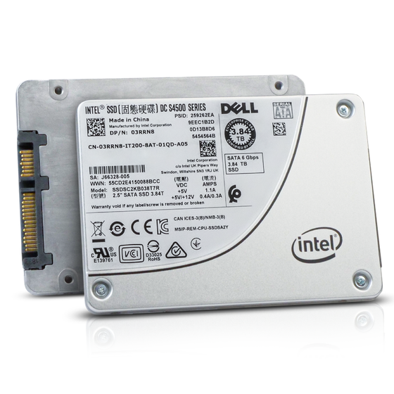 Dell/Intel DC S4500 SSDSC2KB038T7R 3.84TB 1 DWPD SATA 6Gb/s 3D TLC 2.5in Refurbished SSD