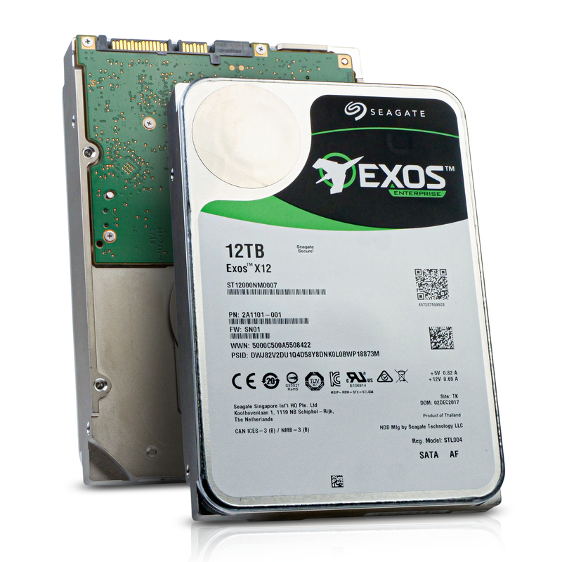 Seagate Exos X12 ST12000NM0007 12TB 7.2K RPM SATA 6Gb/s 512e 256MB 3.5" HDD