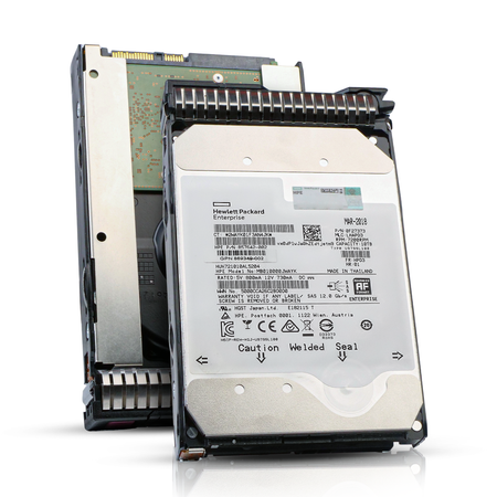 HP Generation 8 857642-002 MB010000JWAYK 10TB 7.2K RPM SAS 12Gb/s 512e 256MB 3.5in HDD, combine angled view