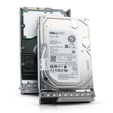 Dell G14 0H3PN0 8TB 7.2K RPM SAS 12Gb/s 512e 256MB 3.5in Hard Drive, combine angled view
