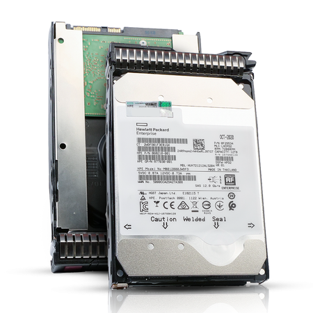 HP Generation 8 868210-001 MB012000JWDFD 12TB 7.2K RPM SAS 12Gb/s 512e 256MB 3.5in Enterprise Hard Drive, combine angled view