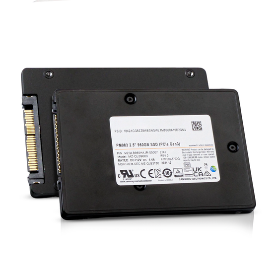 Samsung PM983 MZQLB960HAJR 960GB 1.3 DWPD PCIe Gen 3.0 x4 U.2 3D TLC NVMe 2.5in Refurbished SSD