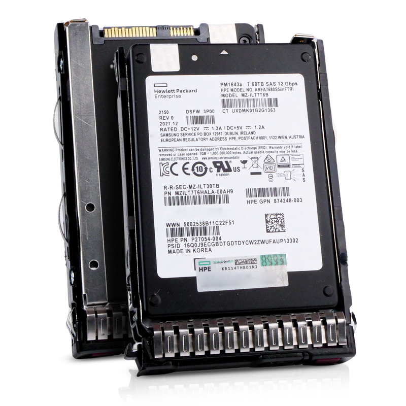 HP Generation 8 ARFA7680S5xnFTRI P27054-004 7.68TB 1 DWPD SAS 12Gb/s 3D TLC 2.5in Refurbished SSD