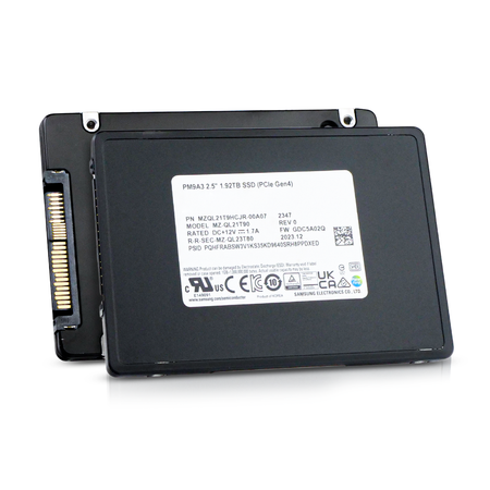 Samsung PM9A3 MZQL21T9HCJR 1.92TB 1 DWPD PCIe Gen 4.0 x4 8GB/s 3D TLC U.2 NVMe 2.5" Refurbished SSD