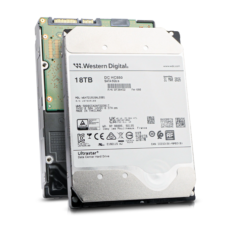Western Digital Ultrastar DC HC550 WUH721818ALE601 0F38452 18TB 7.2K RPM SATA 6Gb/s 512e Power Disable 3.5in Recertified HDD