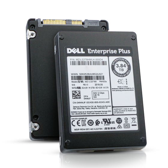 Dell/Samsung PM1633a MZILS3T8HMLH 3.84TB 1 DWPD SAS 12Gb/s 3D TLC 2.5in Refurbished SSD