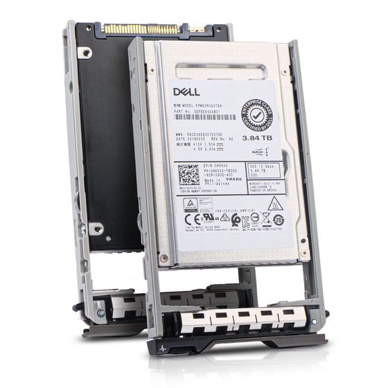 Dell G13 0N85XX 3.84TB 1 DWPD SAS 12Gb/s 3D TLC 2.5in Solid State Drive, combine angled view