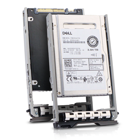 Dell G13 0N85XX 3.84TB 1 DWPD SAS 12Gb/s 3D TLC 2.5in Solid State Drive, combine angled view