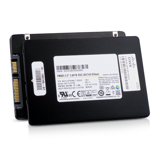 Samsung PM883 MZ7LH3T8HMLT 3.84TB SATA 6Gb/s 1.3 DWPD 2.5" Refurbished Enterprise SSD