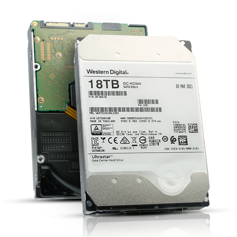 Western Digital Ultrastar DC HC550 WUH721818ALE601 0F38476 18TB 7.2K RPM SATA 6Gb/s 512e 512MB 3.5in HDD