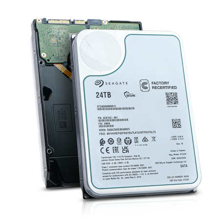 Seagate Exos X24 ST24000NM001C 24TB 7.2K RPM SATA 6Gb/s 512e 512MB 3.5in Recertified HDD