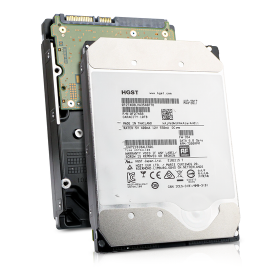 HGST/Western Digital Ultrastar DC HC510 HUH721010ALE601 0F27468 10TB 7.2K RPM SATA 6Gb/s 512e 3.5in Refurbished HDD