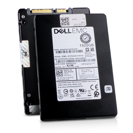 Dell/Micron 5300 PRO MTFDDAK1T9TDS 1.92TB 1.5 DWPD SATA 6Gb/s 3D TLC 512e 2.5in Refurbished SSD