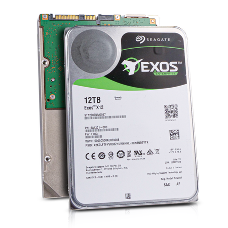 Seagate Exos X12 ST12000NM0027 12TB 7.2K RPM SAS 12Gb/s 512e 256MB 3.5" Refurbished HDD