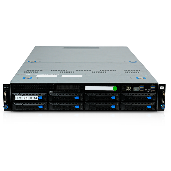 ASUS ESC4000A-E10 2U GPU Server AMD EPYC 7702P 64-Core 8x DDR4 DIMM 8x SATA/SAS/NVMe Hot-Swap Bay 4x GPU Slots 2x1600W Refurbished