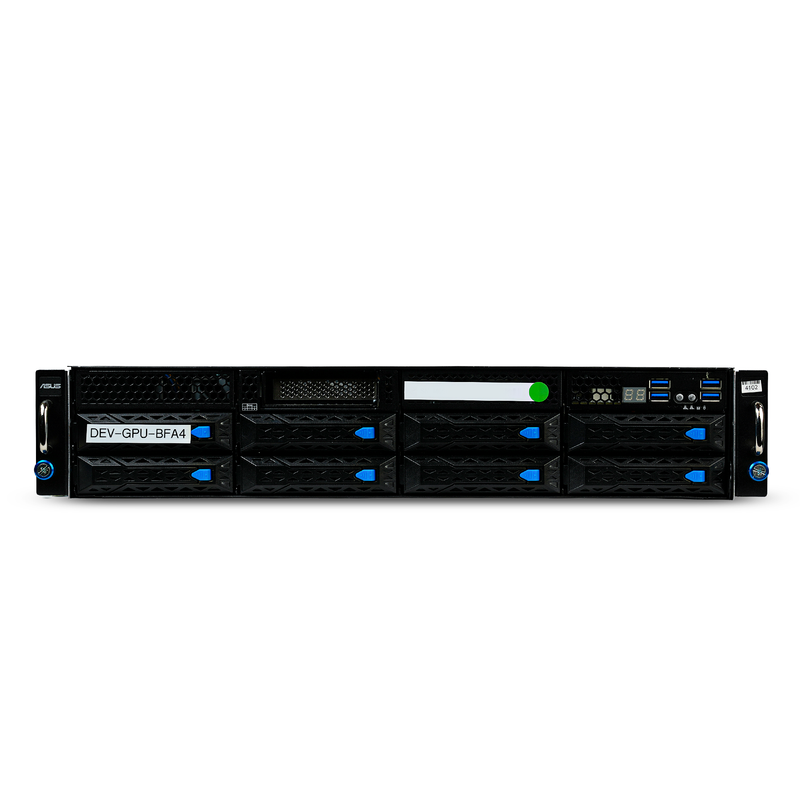 ASUS ESC4000A-E10 2U GPU Server AMD EPYC 7702P 64-Core 8x DDR4 DIMM 8x Hot-Swap Bay 4x GPU Slots 2x1600W Refurbished