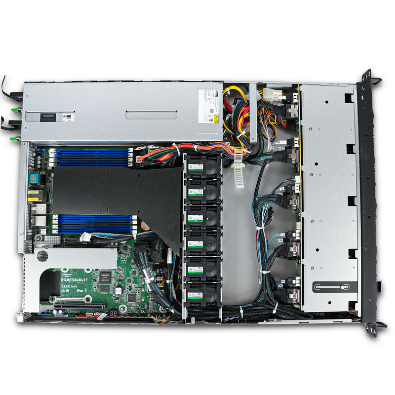 ASRock Rack 1U10E-ROME/2T 1U Server AMD EPYC 7352 24-Core 8x DDR4 DIMM 10x Front 2.5" Bay + 1x M.2 NVMe Slot 2x 750W Refurbished