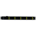 Front view of a 1U server with 10 yellow-tabbed drive trays.
