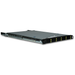 Angled front view of an ASRock Rack 1U server with rails.