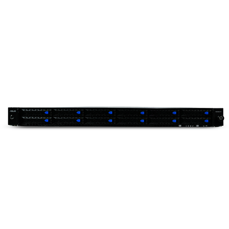 Asus 1U rackmount server with twelve drive bays, front view.