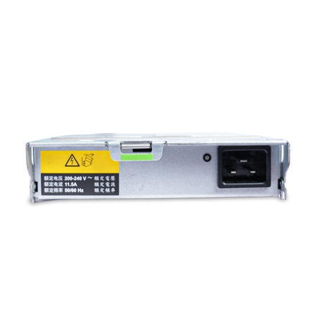Close-up of a Seagate enclosure power supply with C20 inlet, rated 200–240V.