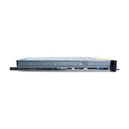 Side view of 2U rack server showing the chassis profile with an attached slide rail.