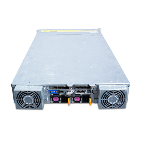 Angled rear top view of a Gigabyte 2U server with dual 2200W PSUs and rear fans.