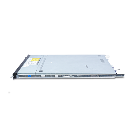Angled opposite side view of a Gigabyte 1U server with rail attached.