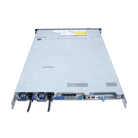 Angled rear top view of a Gigabyte 1U server with dual 1200W PSUs.