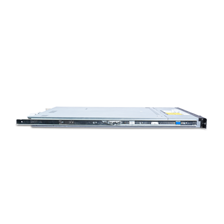 Side view of a Gigabyte 1U server with rail attached.