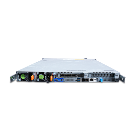 Rear view of a Gigabyte 1U server with dual 1200W PSUs.