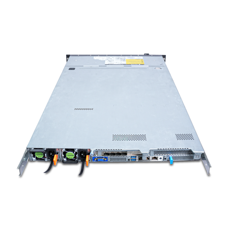 Angled rear top view of a Gigabyte 1U server with dual 1200W PSUs.