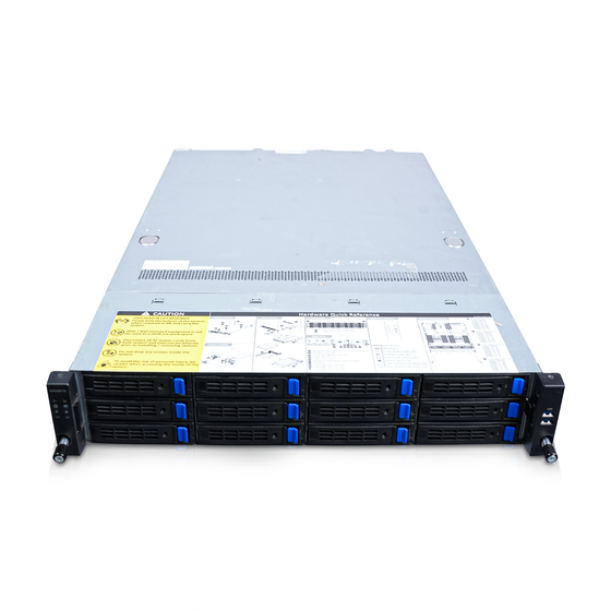 Angled top view of a Gigabyte 2U 12-bay server.