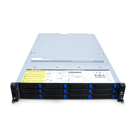 Angled top view of a Gigabyte 2U 12-bay server.