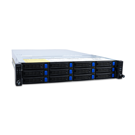 Angled front-left view of a Gigabyte 2U 12-bay server.
