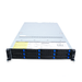 Elevated front view of a 2U server with 12 drive bays.
