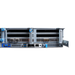 Close-up rear view of a Gigabyte 2U server with PCIe slots and I/O ports.