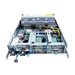 Angled rear view of an open Gigabyte 2U server with risers and fans.