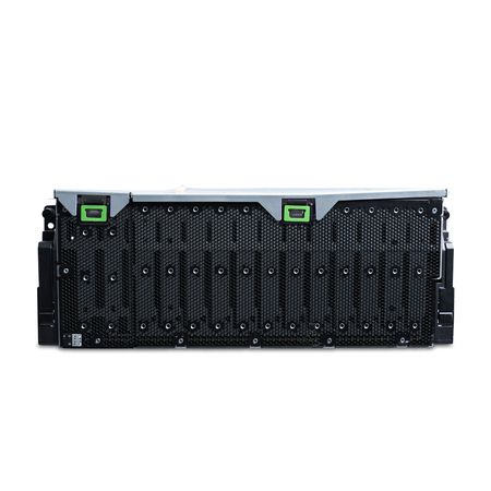 Front view of a Seagate Exos E 4U106 106-bay JBOD enclosure.